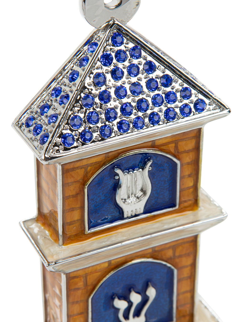 Blue Synagogue Mezuzah Case — Kosher Scroll Not Included