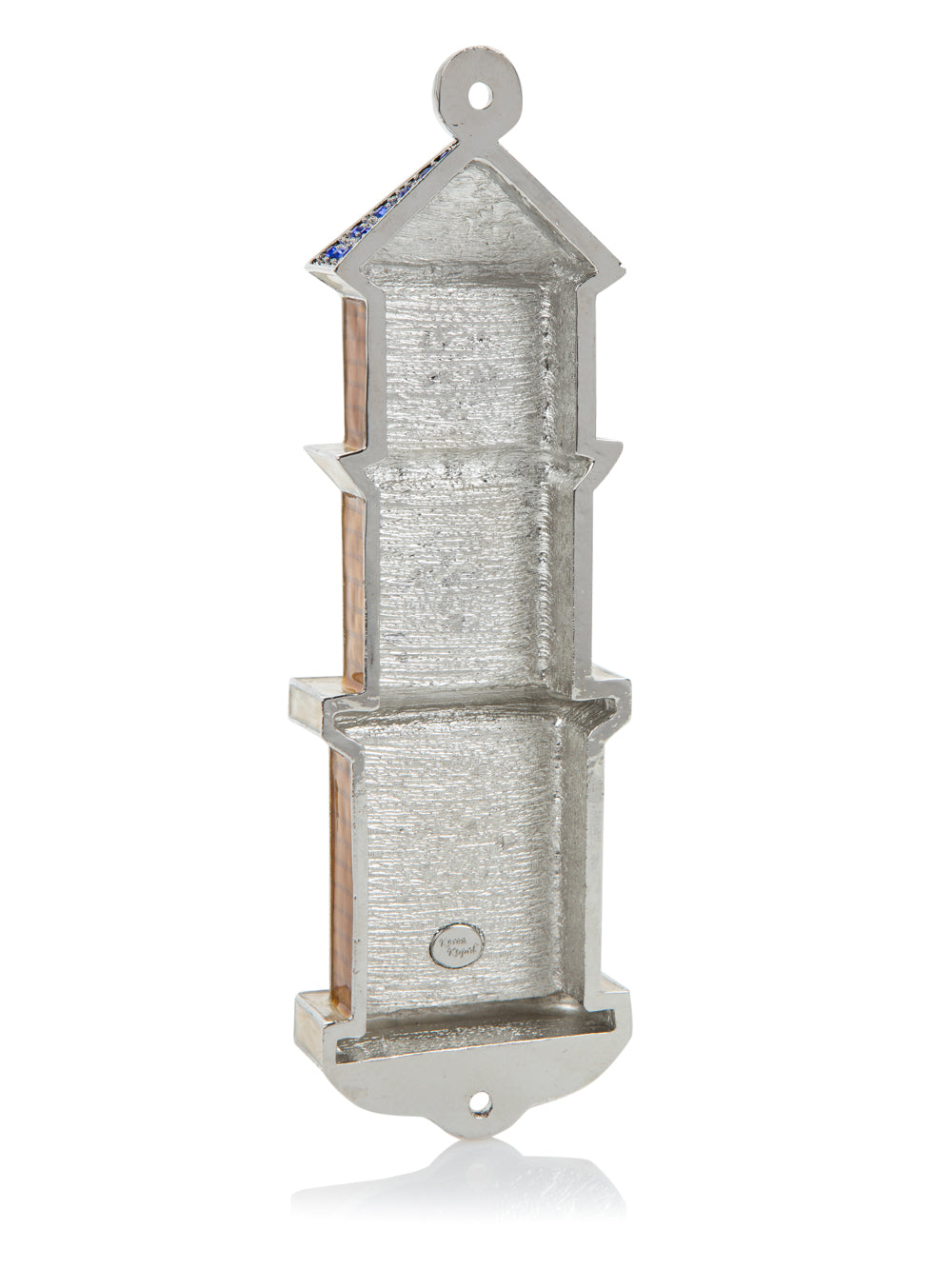 Blue Synagogue Mezuzah Case — Kosher Scroll Not Included