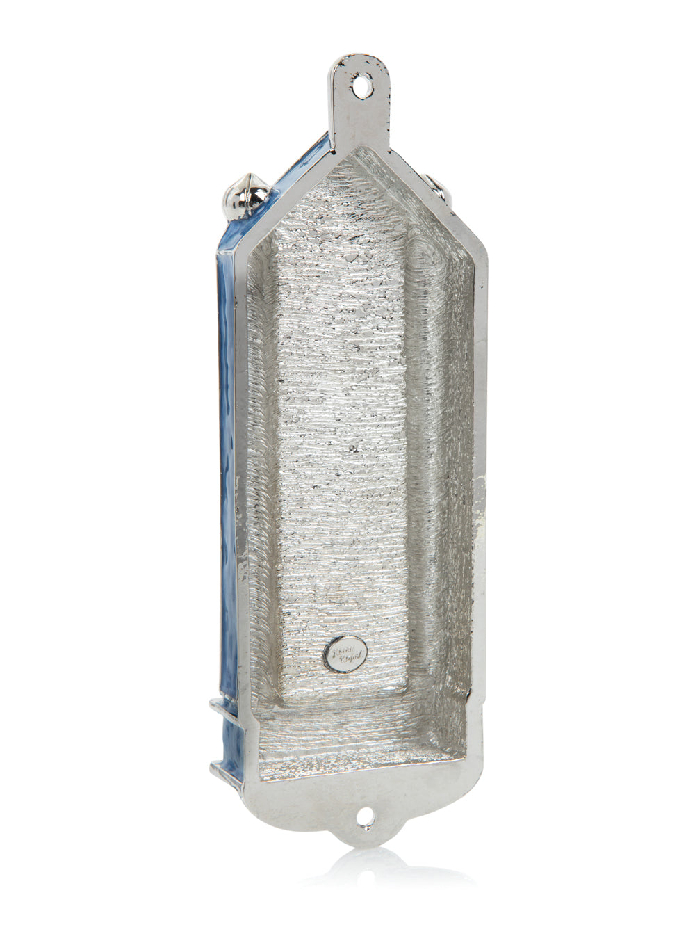 Blue Holy Ark Mezuzah Case — Kosher Scroll Not Included