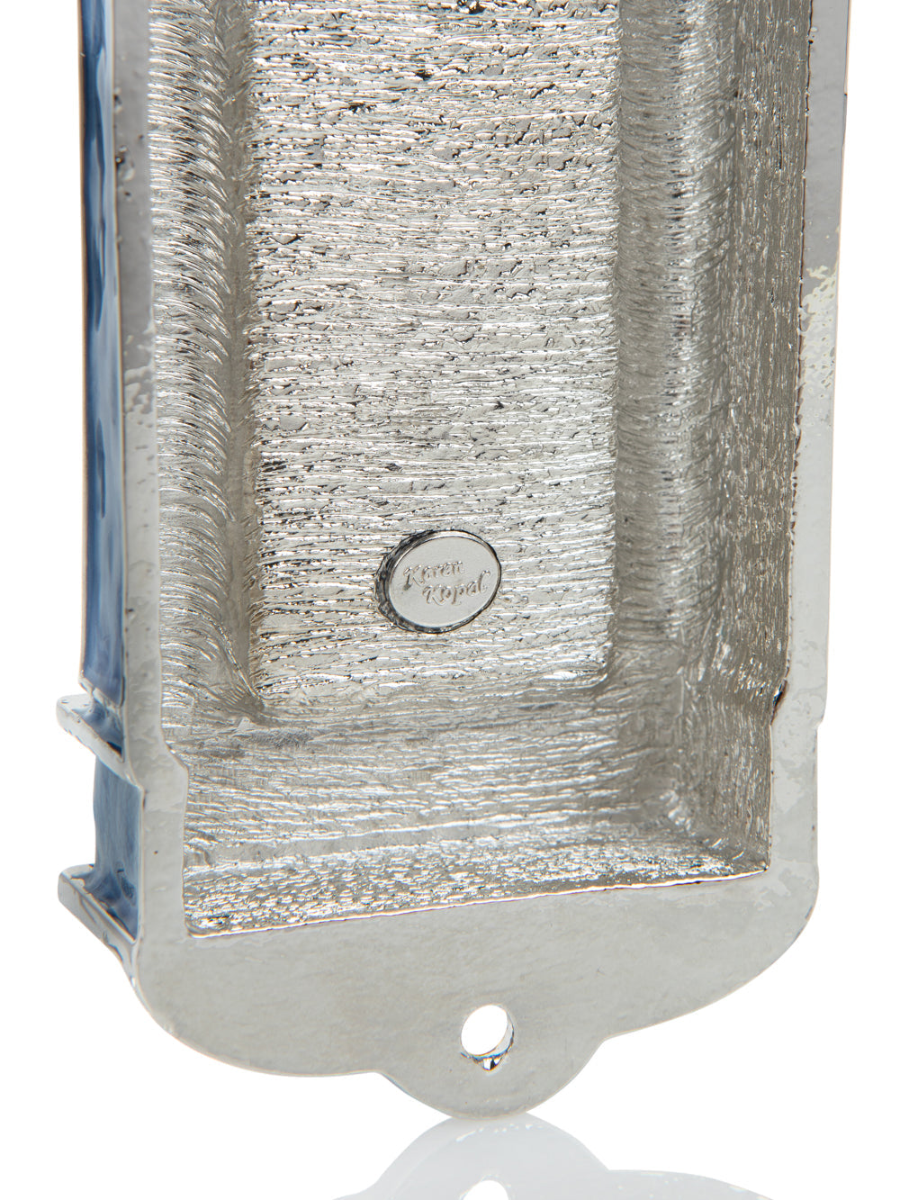 Blue Holy Ark Mezuzah Case — Kosher Scroll Not Included