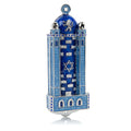 Blue Western Wall Mezuzah Case — Kosher Scroll Not Included