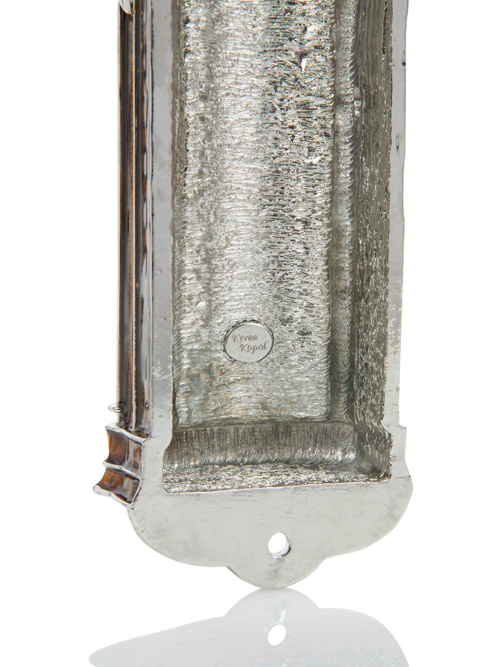 Brown Holy Ark Mezuzah Case — Kosher Scroll Not Included