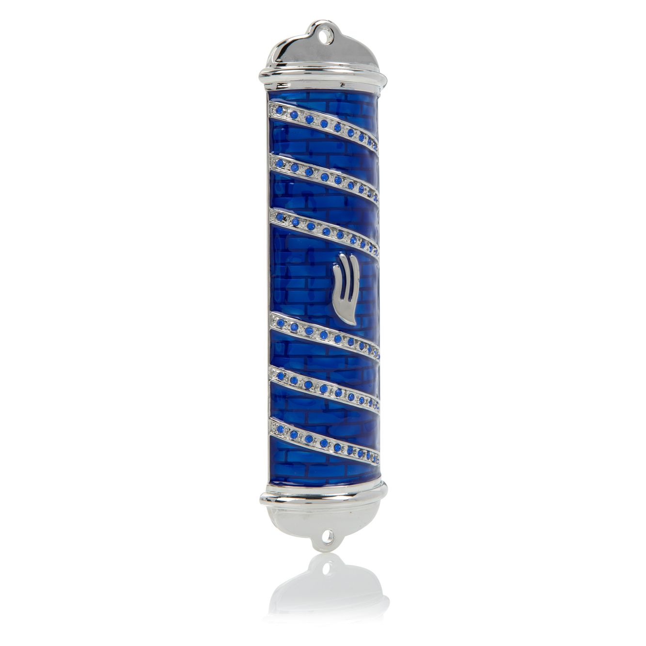 Blue Modern Mezuzah Case — Kosher Scroll Not Included