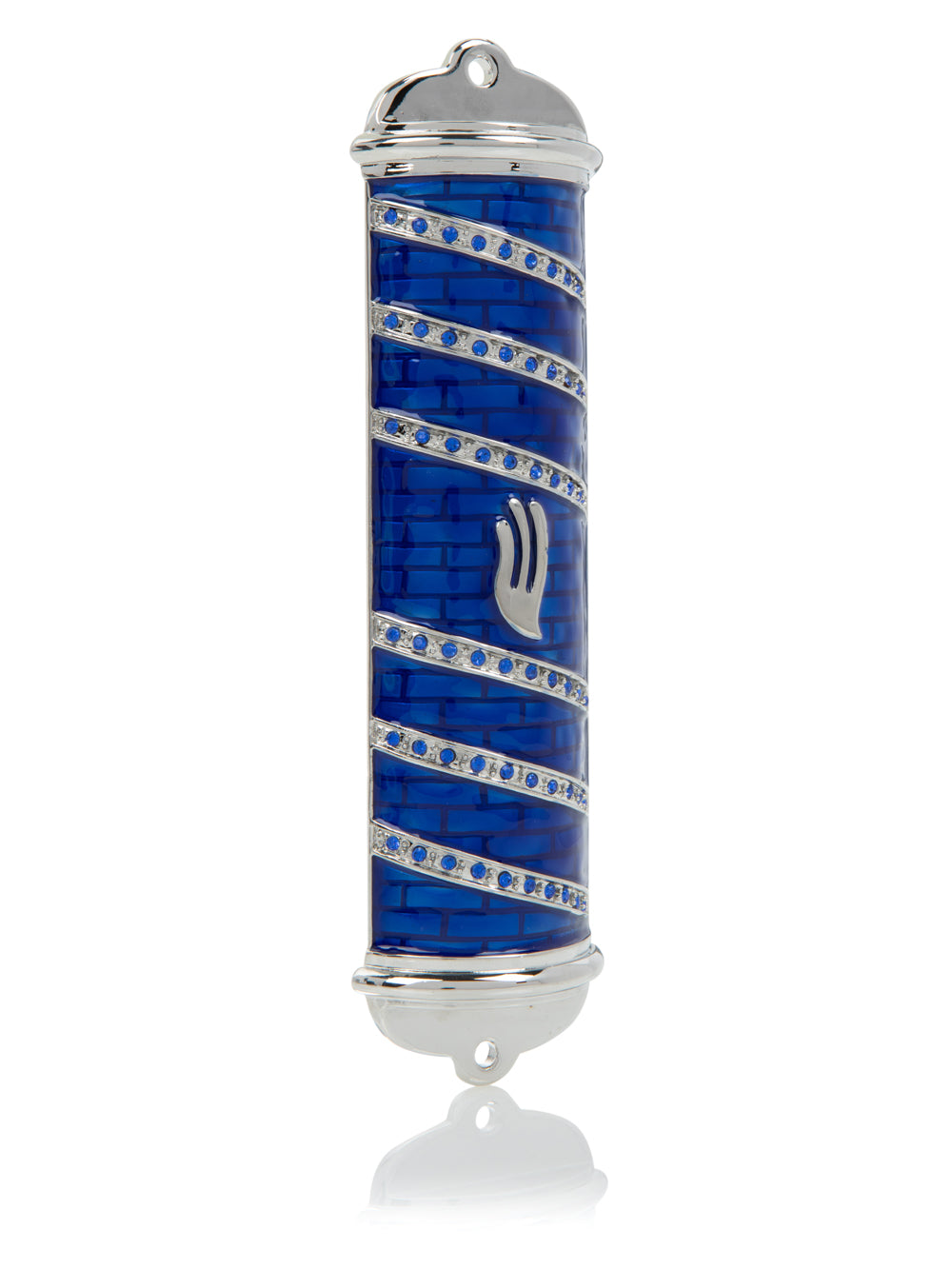 Blue Modern Mezuzah Case — Kosher Scroll Not Included