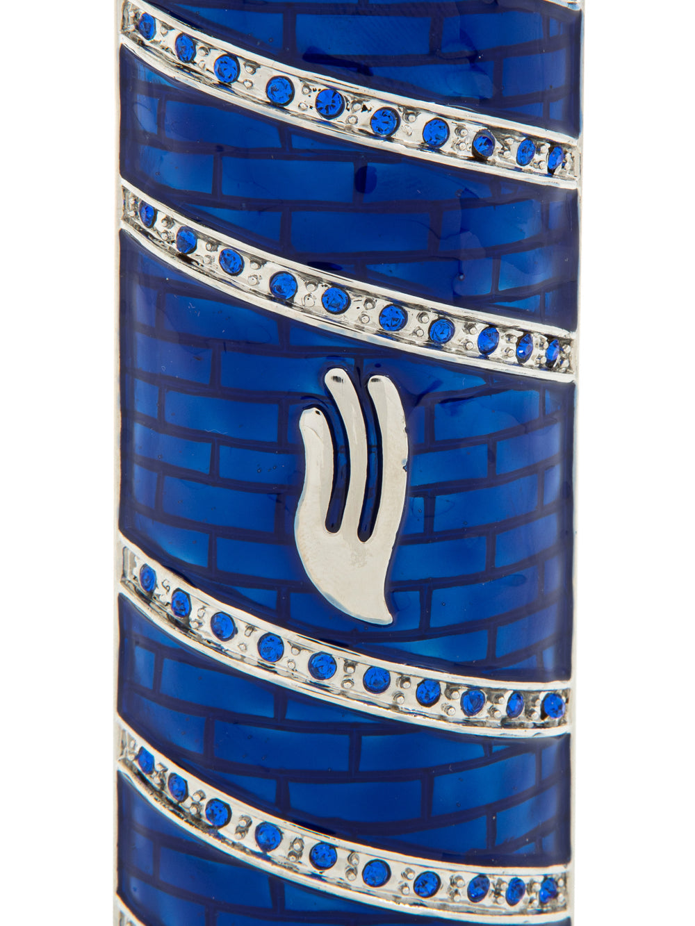 Blue Modern Mezuzah Case — Kosher Scroll Not Included