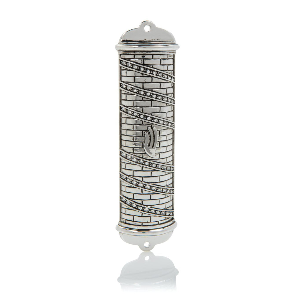 Silver Modern Mezuzah Case — Kosher Scroll Not Included