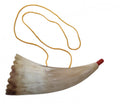 Children's practice shofar — real sheep horn with plastic mouthpiece
