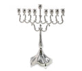 Classic silver Chanukah menorah with curved branches, 8 inches