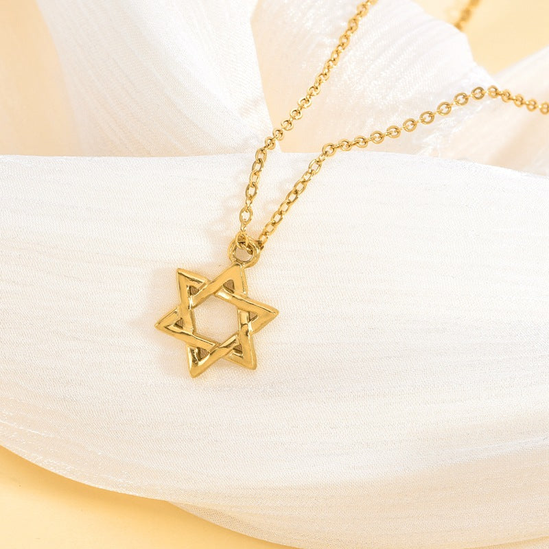 Classic Star of David Necklace — Stainless Steel, 18K Gold or White Gold Plated