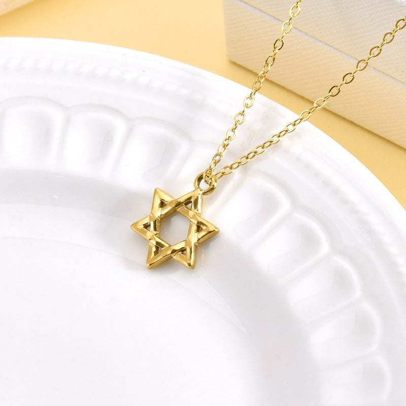 Classic Star of David Necklace — Stainless Steel, 18K Gold or White Gold Plated