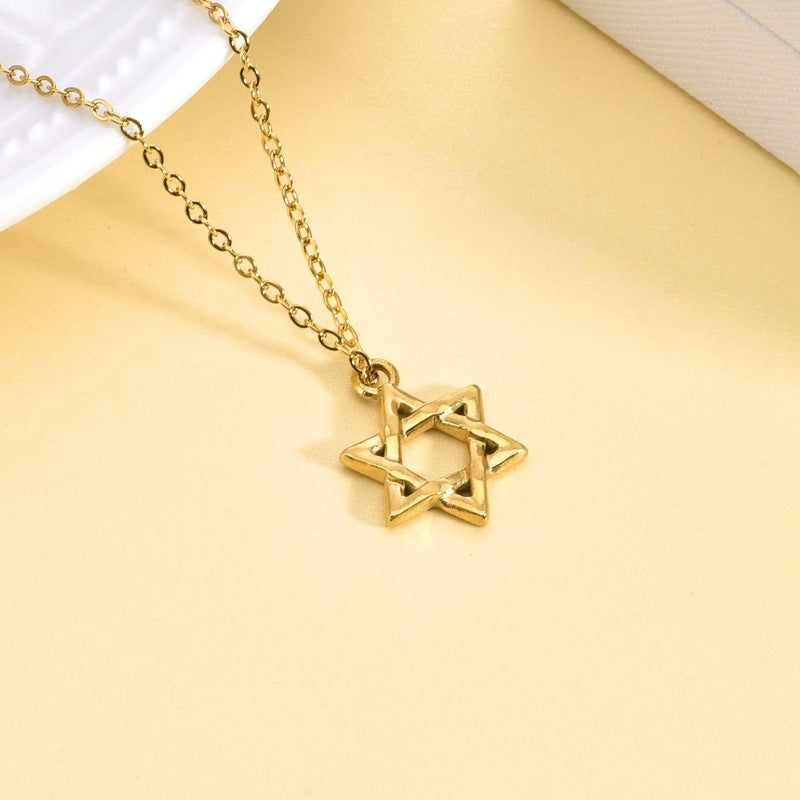Classic Star of David Necklace — Stainless Steel, 18K Gold or White Gold Plated