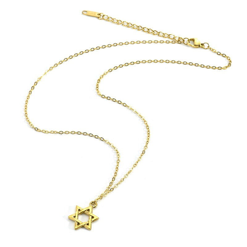 Classic Star of David Necklace — Stainless Steel, 18K Gold or White Gold Plated