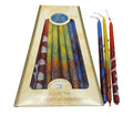 Handmade dripless Chanukah candles, multicolor