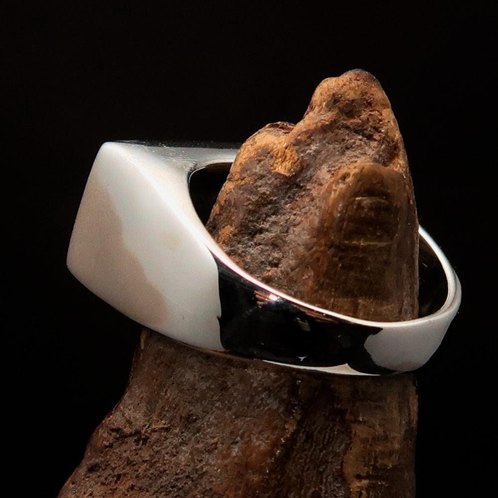 Yeshua ישוע Men's Ring, Blue Enamel — Sterling Silver
