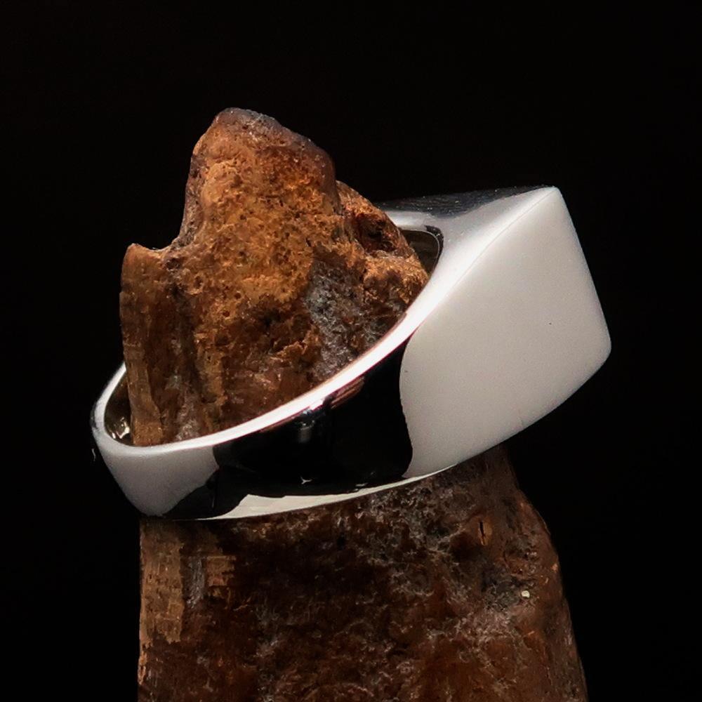 Yeshua ישוע Men's Ring, Black Enamel — Sterling Silver