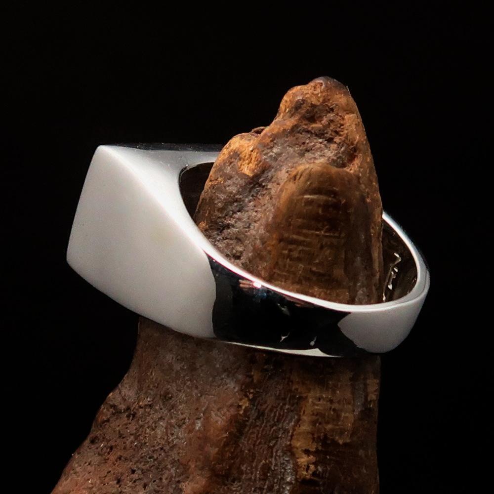 Yeshua ישוע Men's Ring, Black Enamel — Sterling Silver