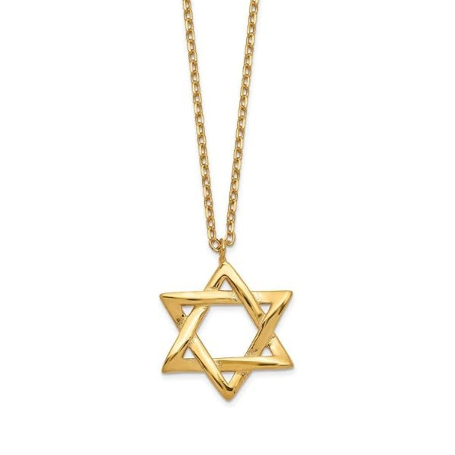 Classic Star of David Necklace — Stainless Steel, 18K Gold or White Gold Plated